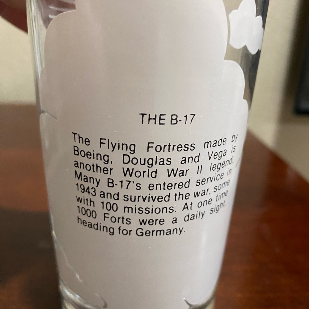 Collectable,Set of 6, Aviation Drinking Glasses, with Designs of Fighter Planes - Picture 11 of 14